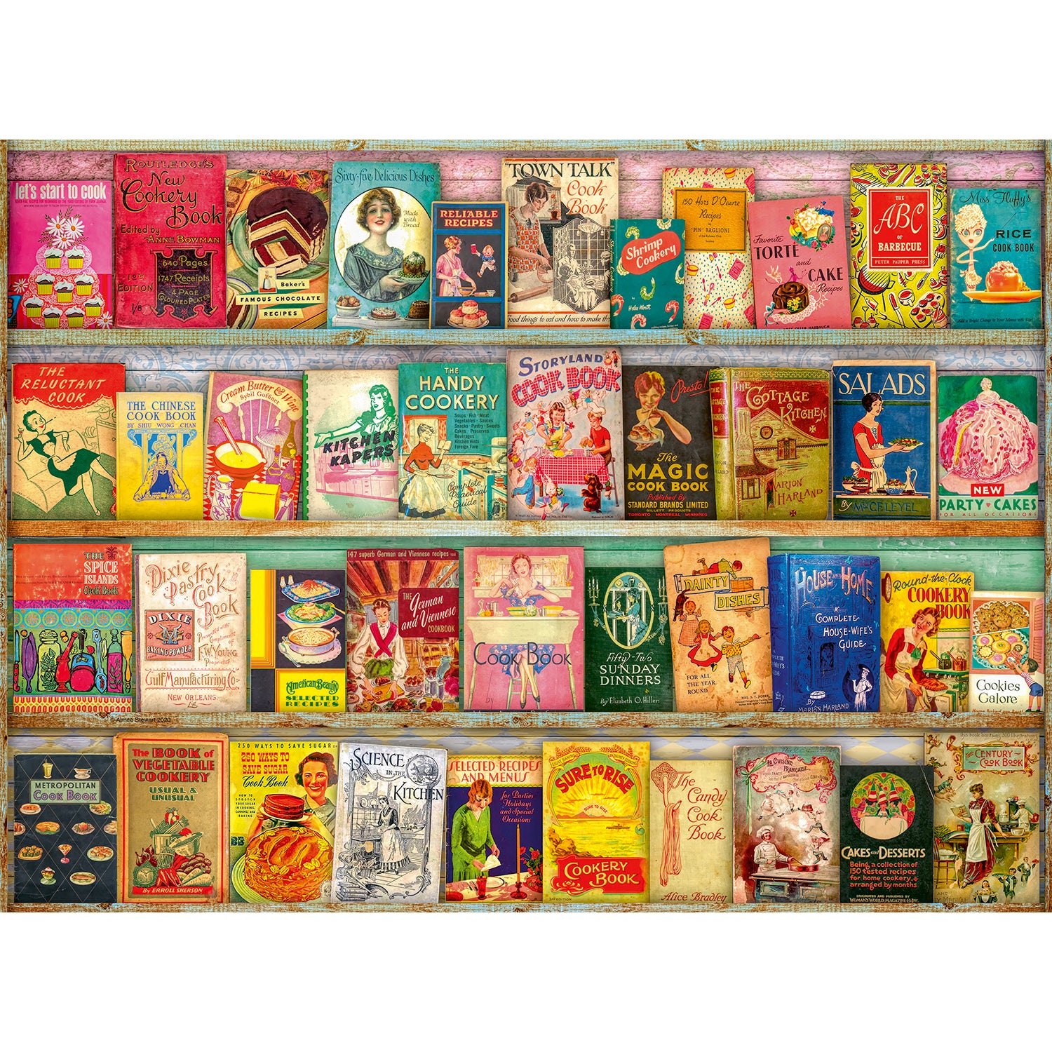 PUZZLE CARTI DE GATIT DE EPOCA, 500 PIESE - RAVENSBURGER (RVSPA16412) - Libelula Vesela - Jucarii