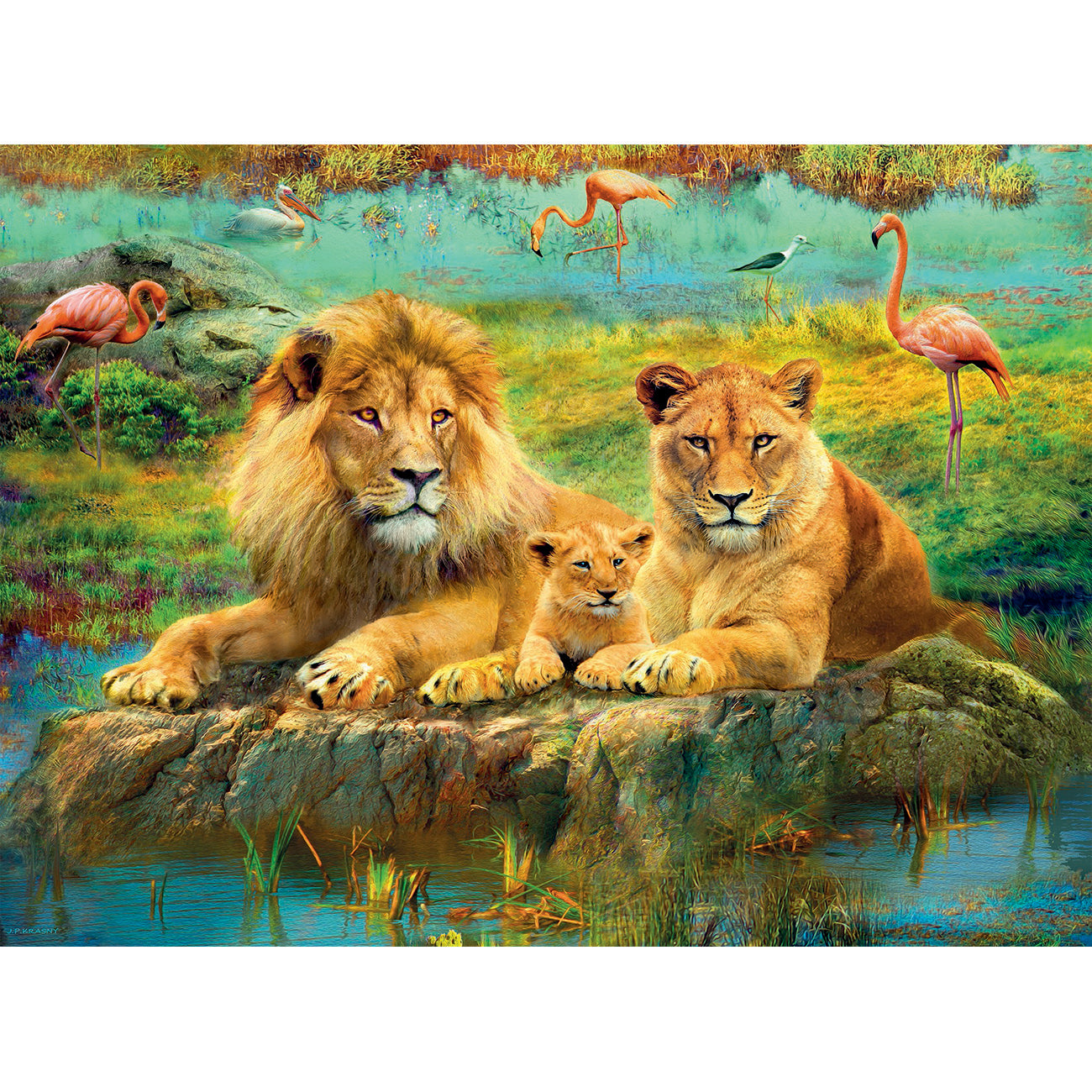 PUZZLE FAMILIE DE LEI, 500 PIESE - RAVENSBURGER (RVSPA16584) - Libelula Vesela - Jucarii