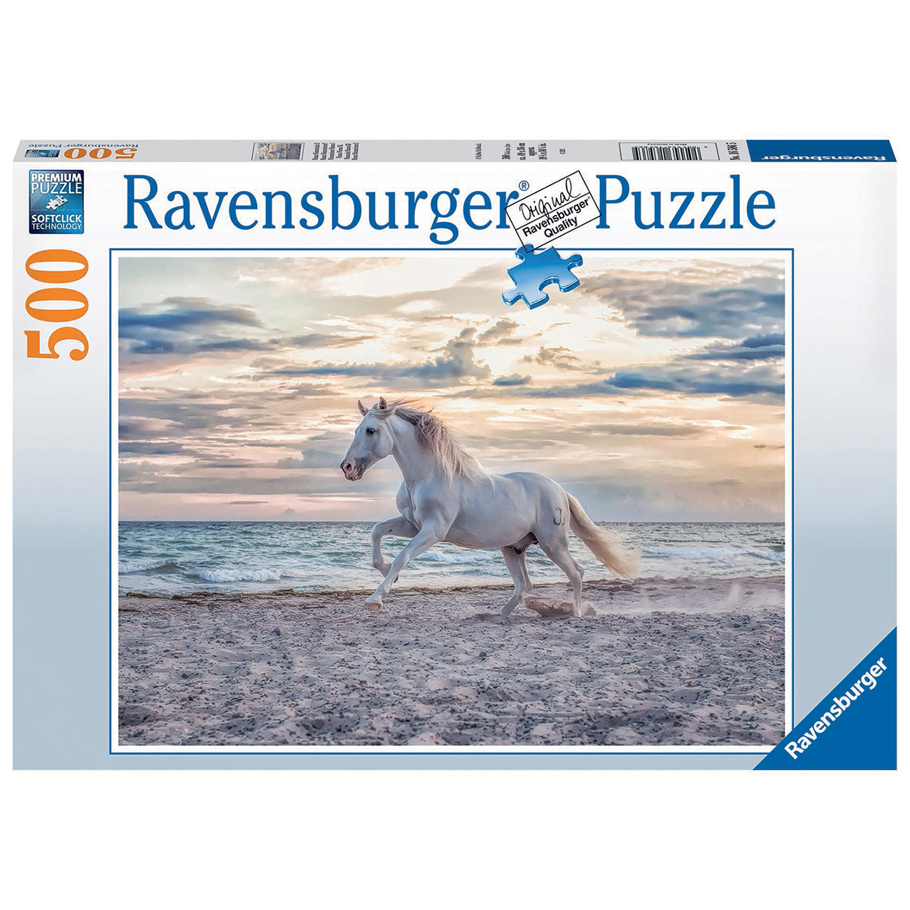 PUZZLE CAL PE PLAJA, 500 PIESE - RAVENSBURGER (RVSPA16586) - Libelula Vesela - Jucarii