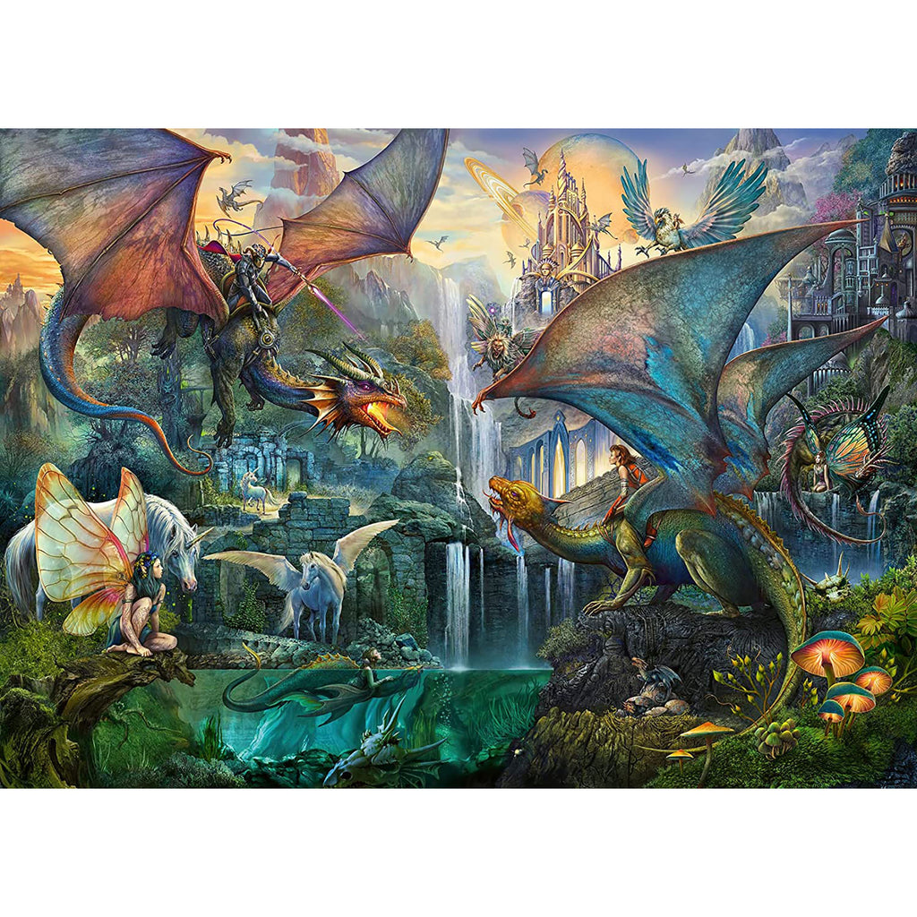 PUZZLE DRAGONI LA LUPTA, 9000 PIESE - RAVENSBURGER (RVSPA16721) - Libelula Vesela - Jucarii