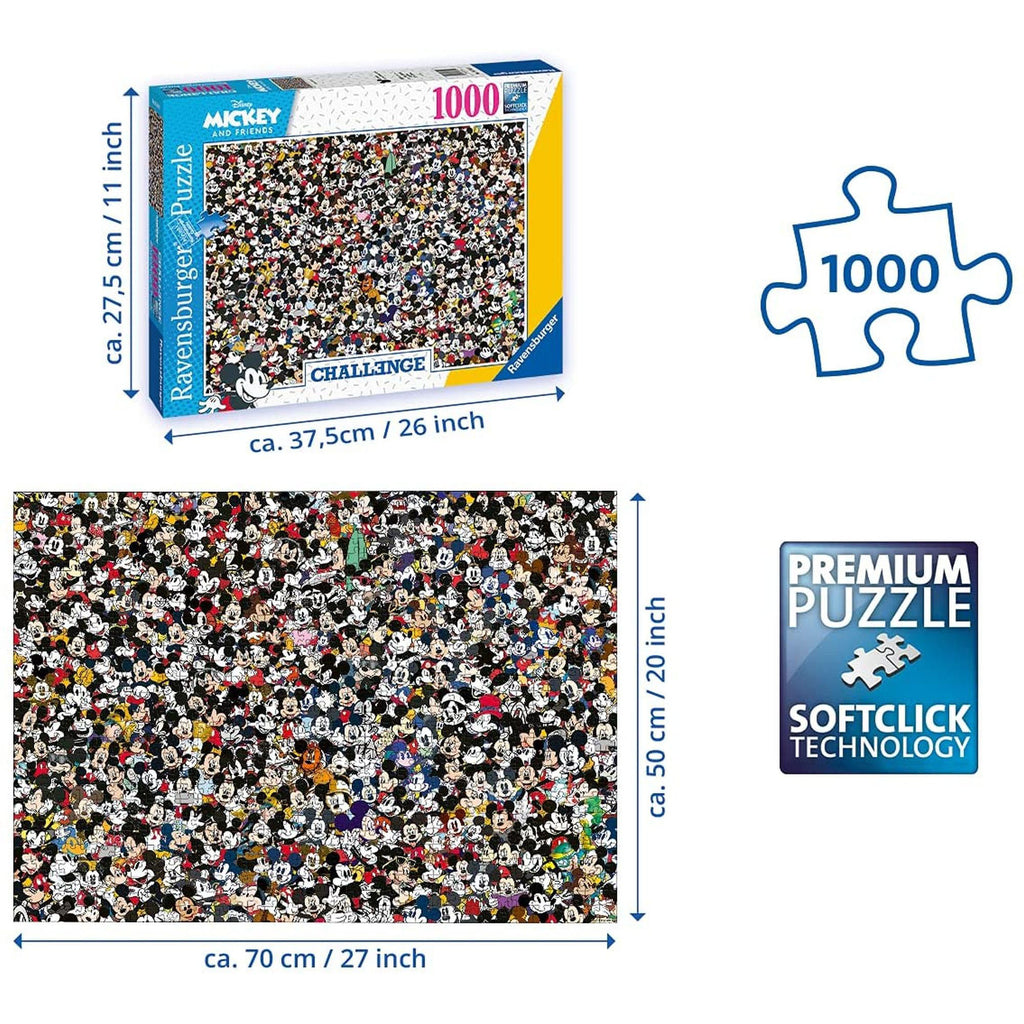 PUZZLE PROVOCARE MICKEY SI PRIETENII, 1000 PIESE - RAVENSBURGER (RVSPA16744) - Libelula Vesela - Jucarii