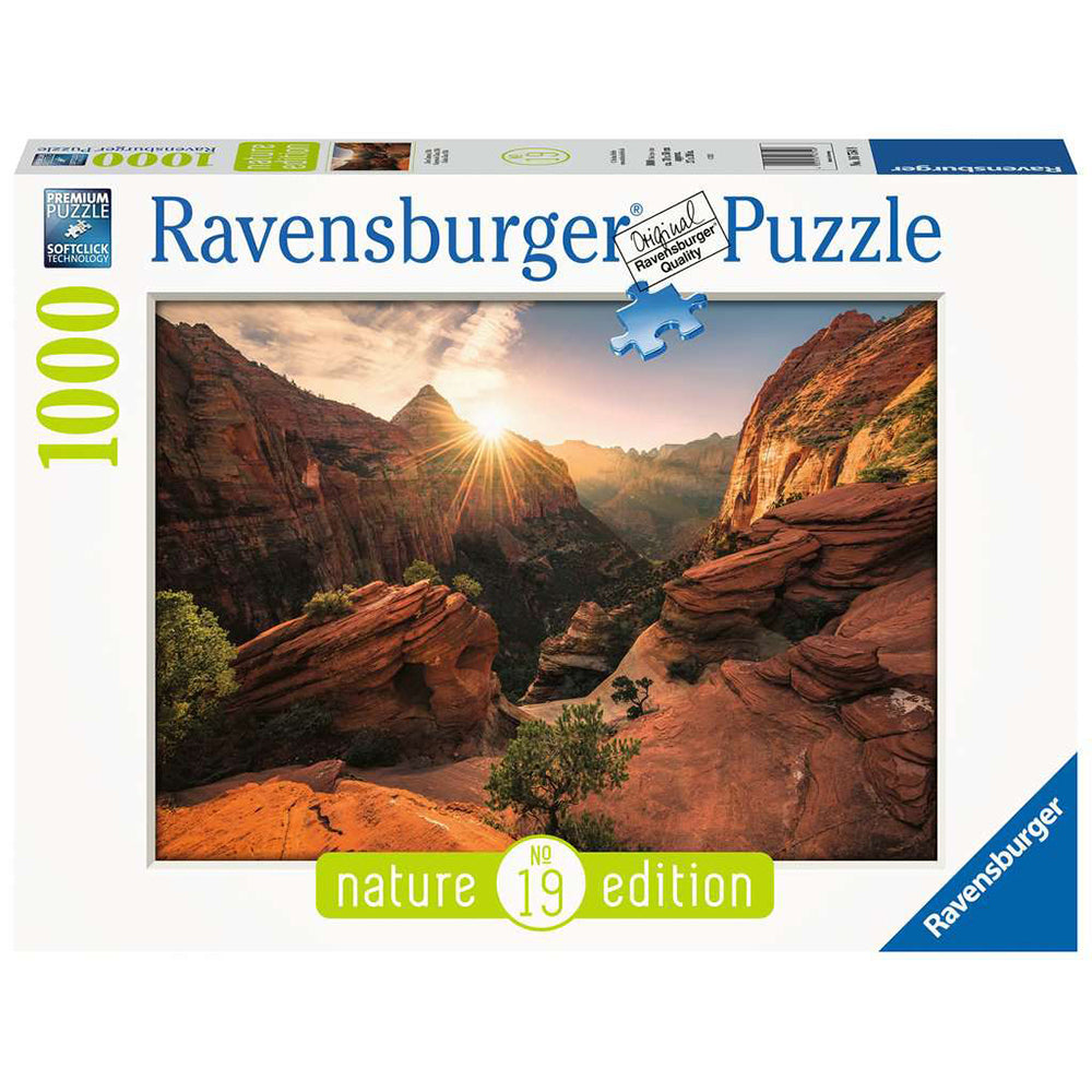 PUZZLE PARCUL NATIONAL ZION SUA, 1000 PIESE - RAVENSBURGER (RVSPA16754) - Libelula Vesela - Jucarii
