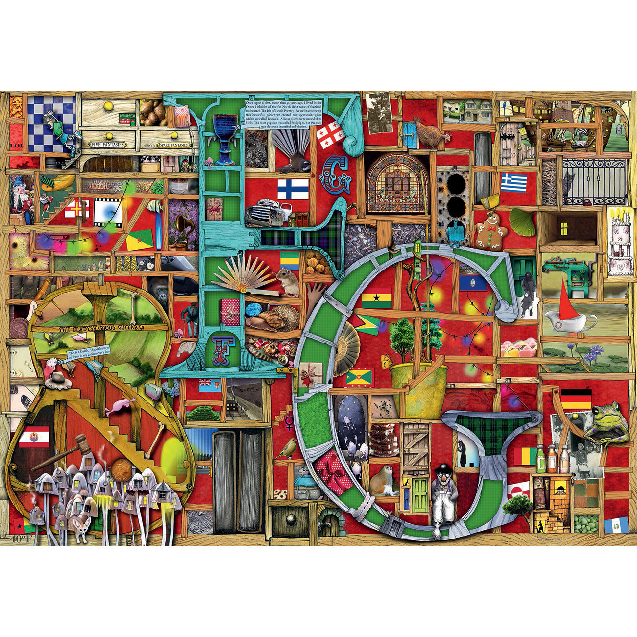 PUZZLE ALFABET COLIN THOMPSON, 1000 PIESE - RAVENSBURGER (RVSPA16761) - Libelula Vesela - Jucarii