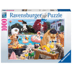 PUZZLE CATEI LA PISCINA, 1000 PIESE - RAVENSBURGER (RVSPA16810) - Libelula Vesela - Jucarii