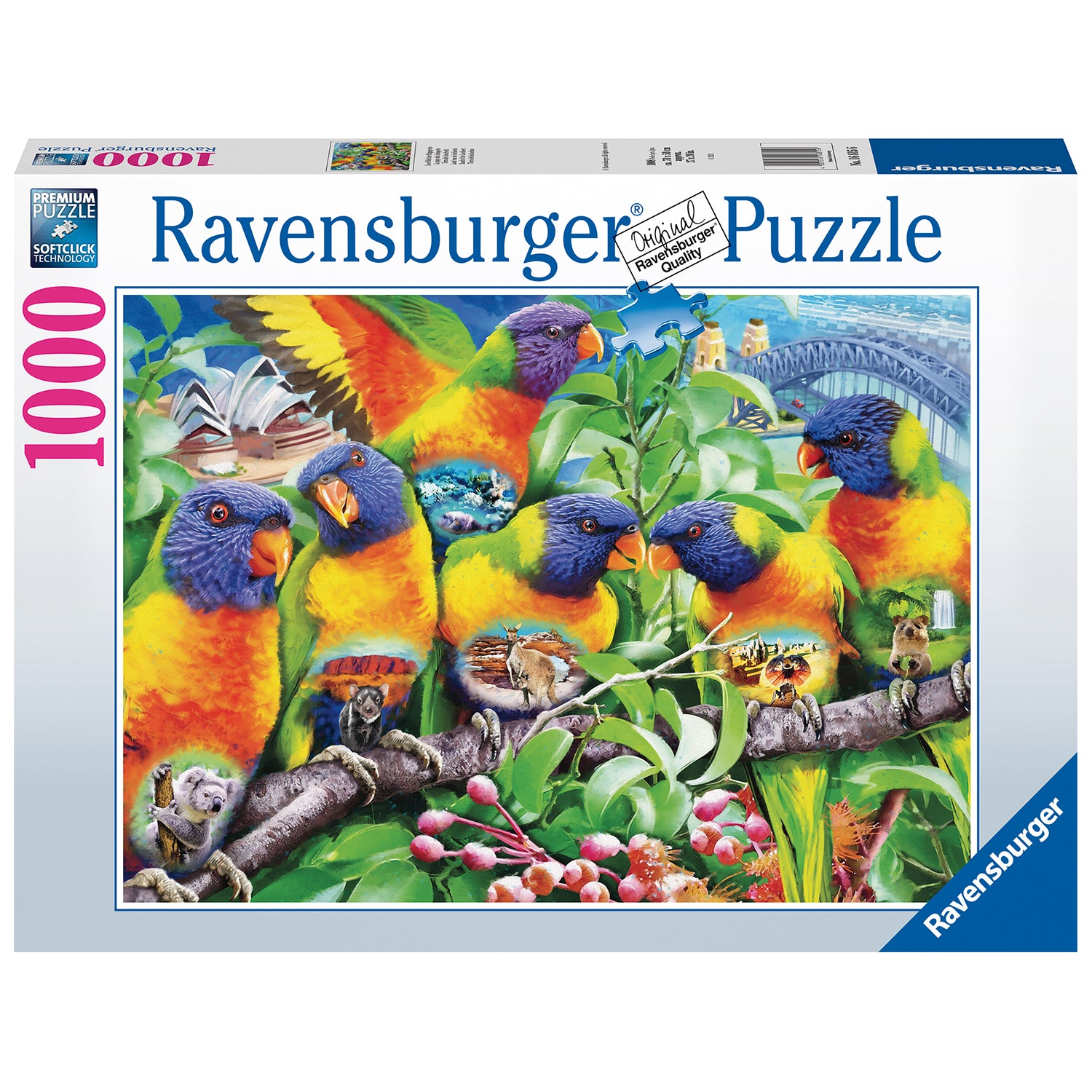 PUZZLE TINUTUL LORIINILOR, 1000 PIESE - RAVENSBURGER (RVSPA16815) - Libelula Vesela - Jucarii