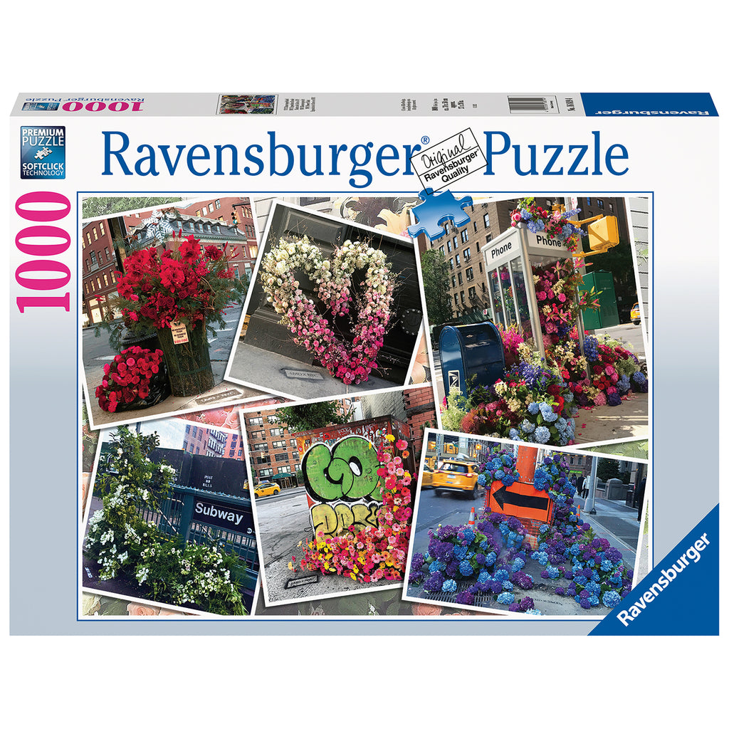 PUZZLE FLORI IN NEW YORK, 1000 PIESE - RAVENSBURGER (RVSPA16819) - Libelula Vesela - Jucarii