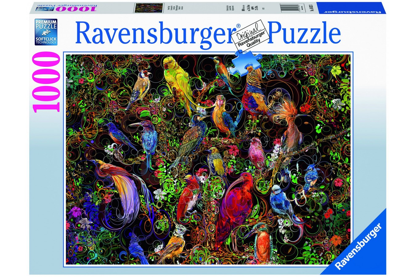 PUZZLE ARTA PASARILOR, 1000 PIESE - RAVENSBURGER (RVSPA16832) - Libelula Vesela - Jucarii