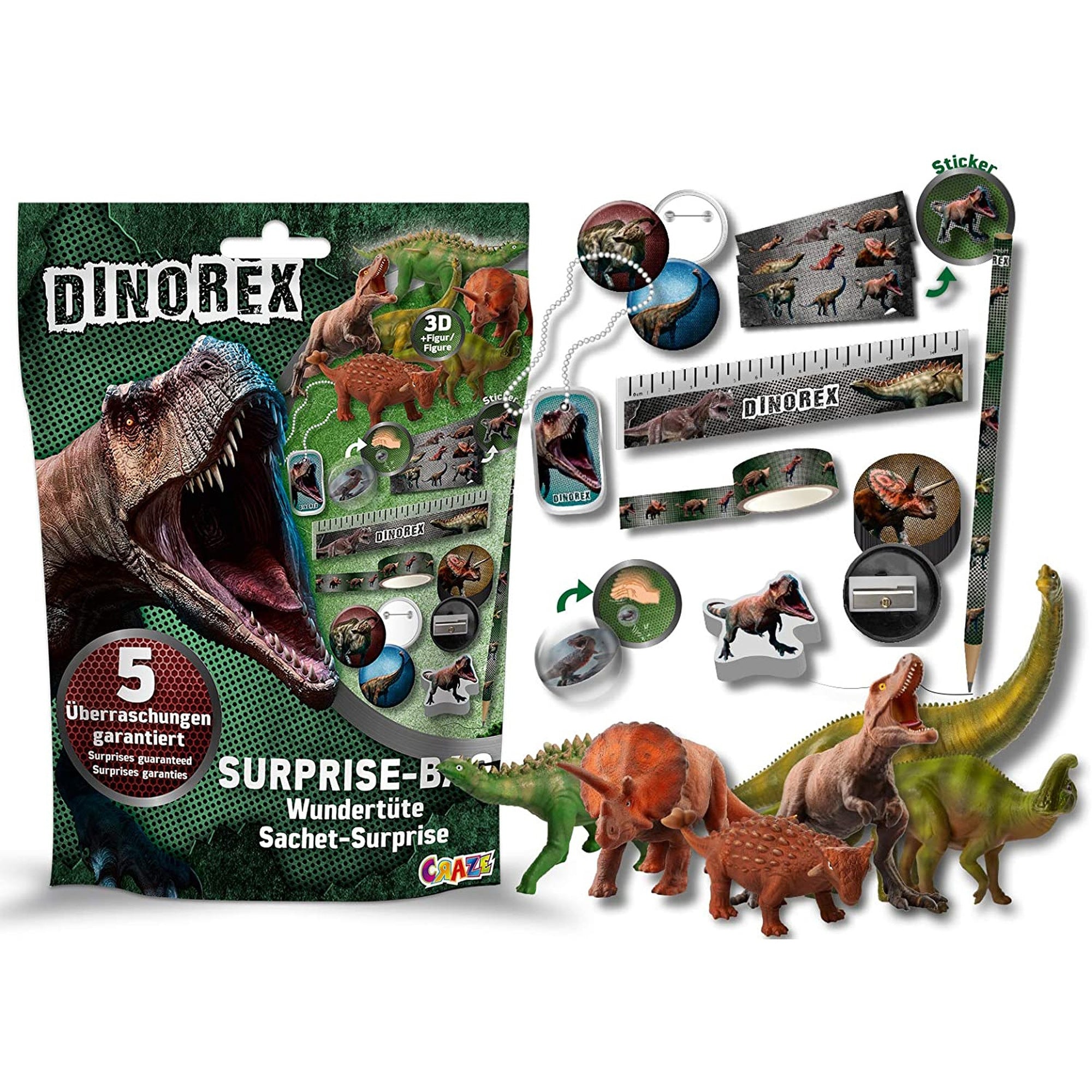 PUNGA CU SURPRIZE - DINOZAURI - CRAZE (CRZ17616) - Libelula Vesela - Jucarii