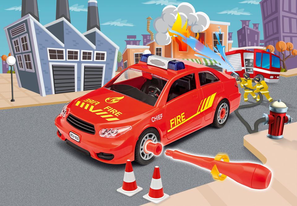 MASINUTA JUINOR KIT - MASINA DE SEF DE POMPIERI - REVELL (RV0810) - Libelula Vesela - Jucarii