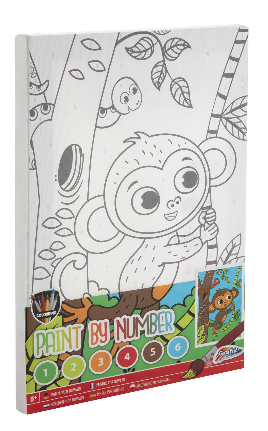 TABLOU PICTEZ PE NUMERE - MAIMUTICA - GRAFIX (150007-1) - Libelula Vesela - Jucarii