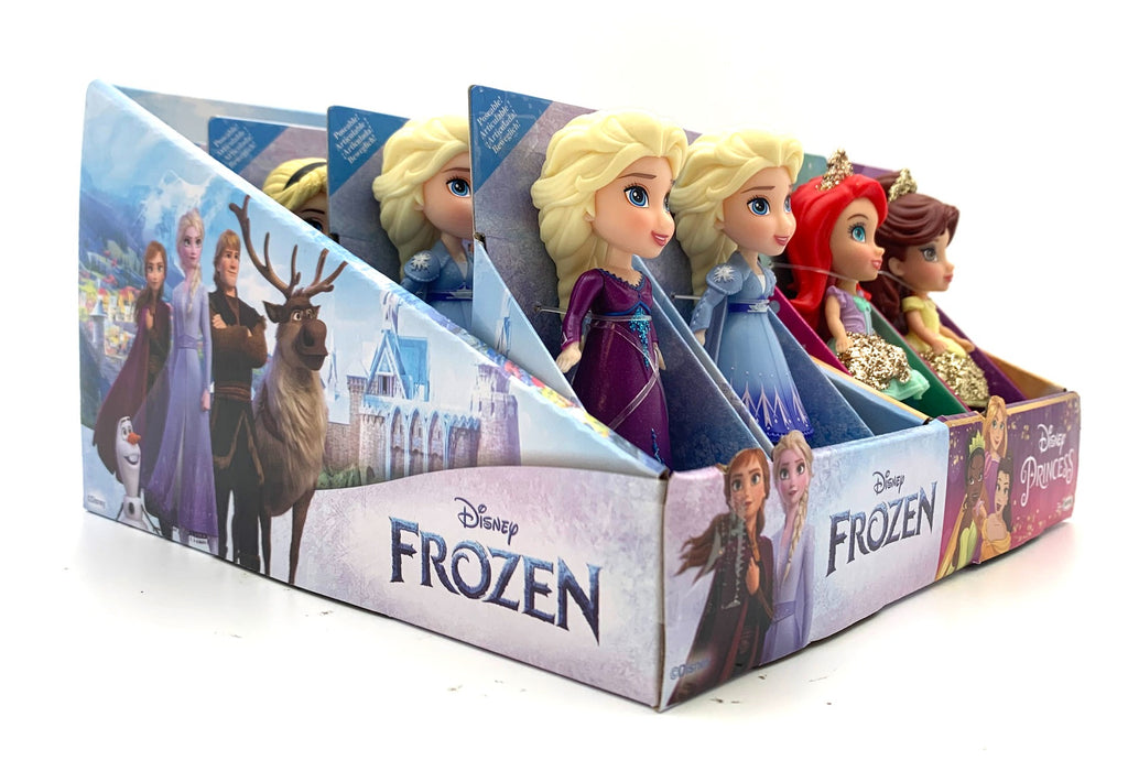 DISNEY PRINCESS - MINI PAPUSI PRINTESE DISNEY SI FROZEN, 8 CM - JAKKS PACIFIC (217584) - Libelula Vesela - Jucarii