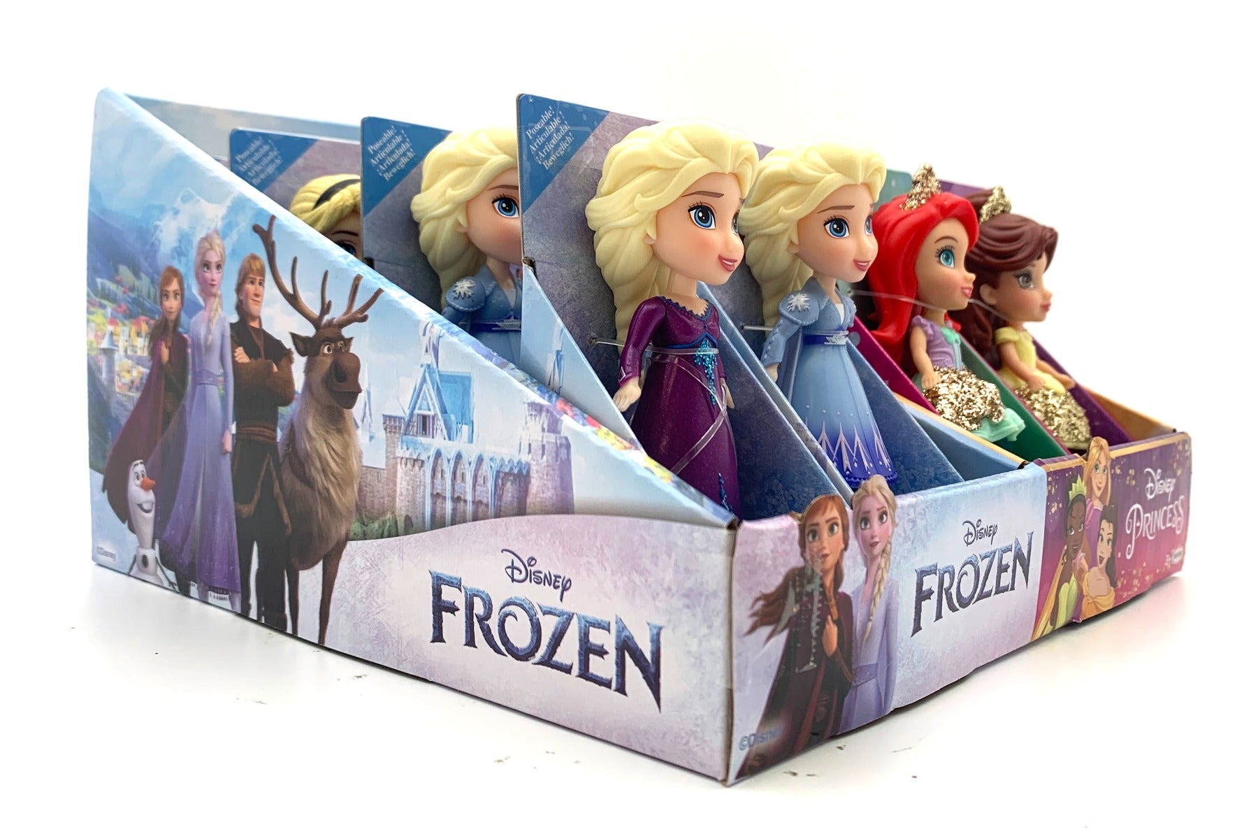 DISNEY PRINCESS - MINI PAPUSI PRINTESE DISNEY SI FROZEN, 8 CM - JAKKS PACIFIC (217584) - Libelula Vesela - Jucarii