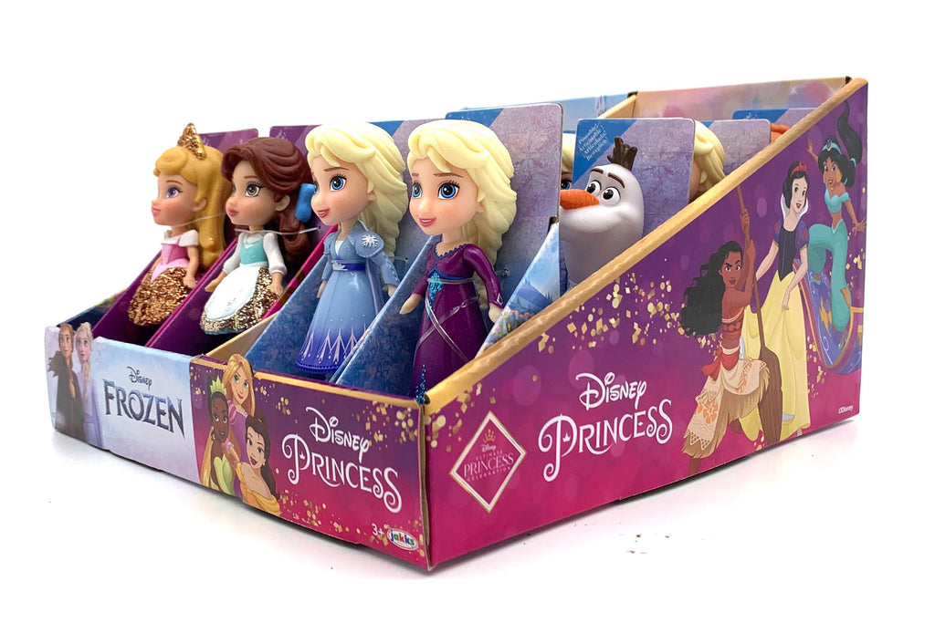 DISNEY PRINCESS - MINI PAPUSI PRINTESE DISNEY SI FROZEN, 8 CM - JAKKS PACIFIC (217584) - Libelula Vesela - Jucarii