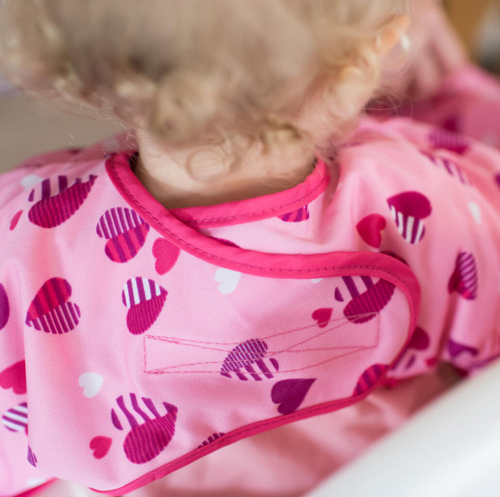 BAVETA CU MANECI SI VENTUZE  - INIMIOARE - TIDY TOT (CCLH) - Libelula Vesela - Puericultura