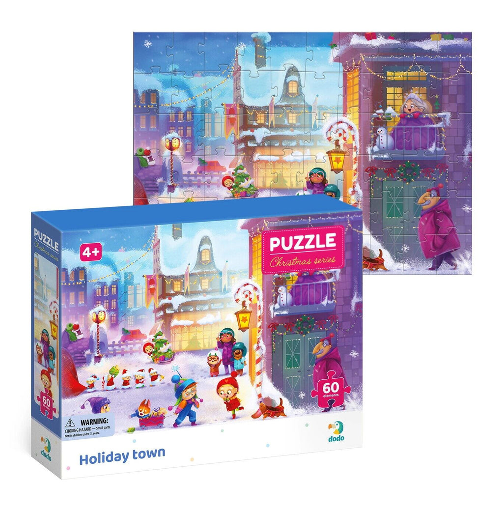 PUZZLE - ORASUL PREGATIT DE CRACIUN (60 PIESE) - DODO (DO300576) - Libelula Vesela - Jucarii