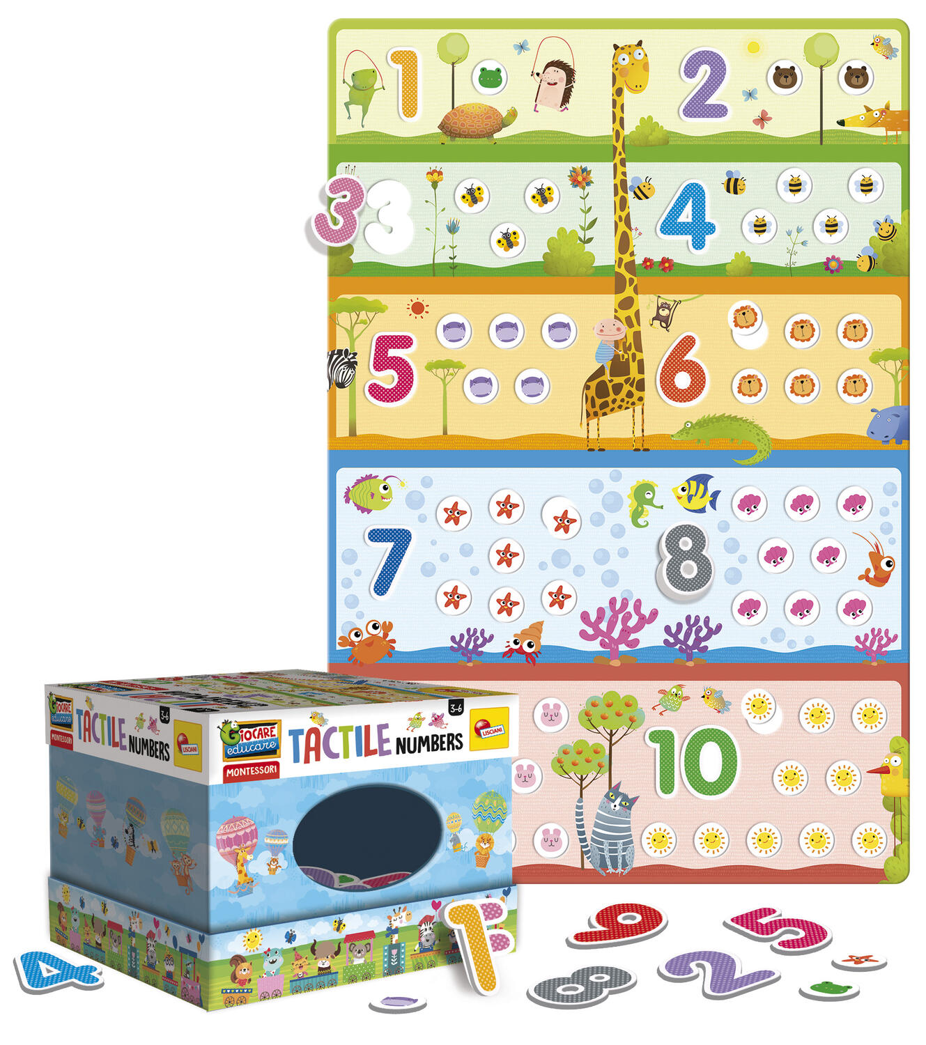 JOC TACTIL MONTESSORI - NUMARAM SI NE DISTRAM - LISCIANI (LEX72453) - Libelula Vesela - Jucarii