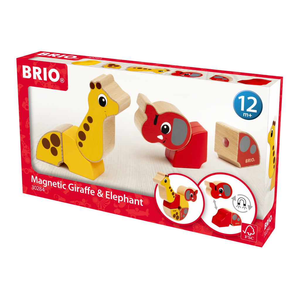 GIRAFA SI ELEFANT MAGNETICI - BRIO (30284) - Libelula Vesela - Jucarii