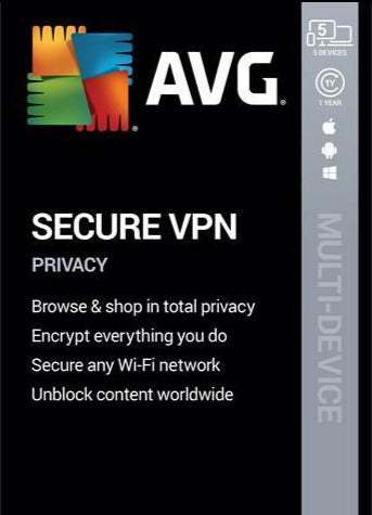 AVG SECURE VPN (1 DEVICE, 1 YEAR) - OFFICIAL WEBSITE - MULTILANGUAGE - WORLDWIDE - PC - Libelula Vesela - Software