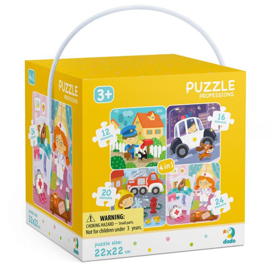 PUZZLE 4 IN 1 - MESERII (12, 16, 20, 24 PIESE) - DODO (DO300131) - Libelula Vesela - Jucarii