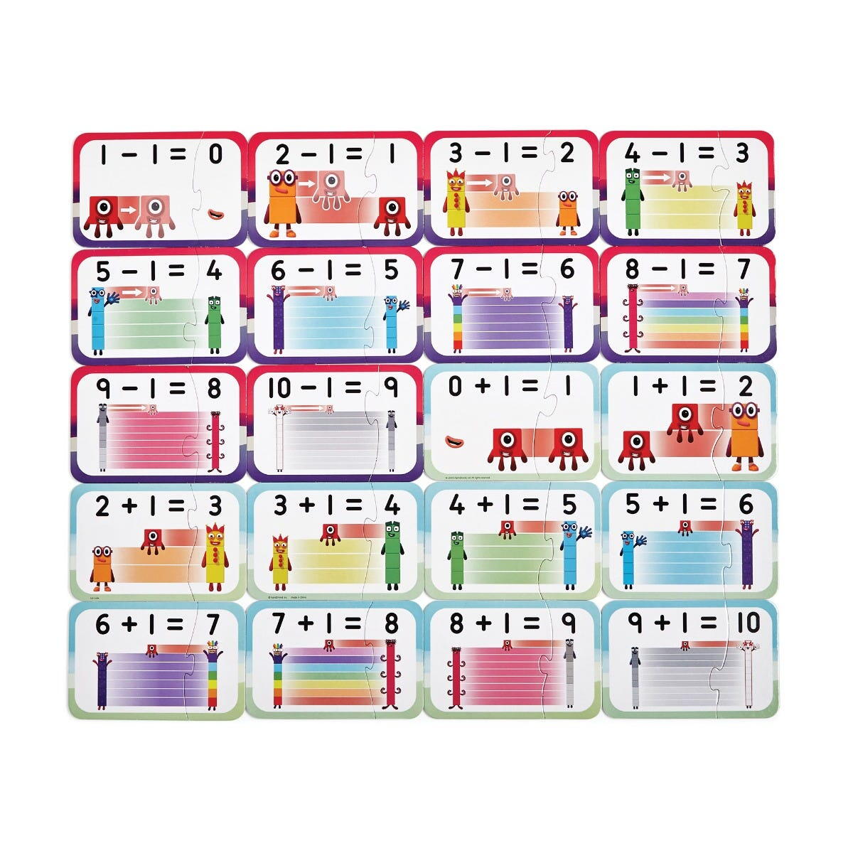 PUZZLE - ADUNARI SI SCADERI 1-10 - NUMBERBLOCKS - HAND2MIND (HM95402-UK) - Libelula Vesela - Jucarii