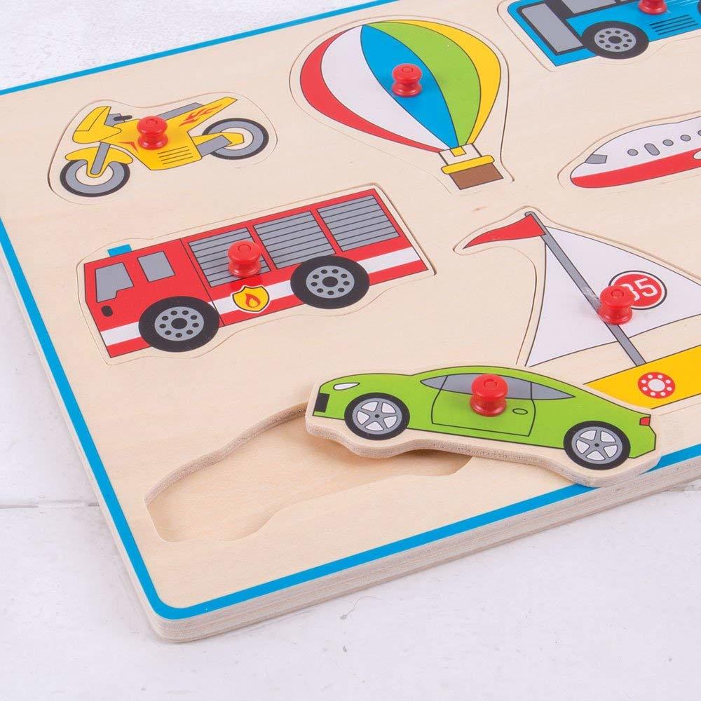 PUZZLE DIN LEMN INCASTRU - VEHICULE - BIGJIGS (BJ260) - Libelula Vesela - Jucarii