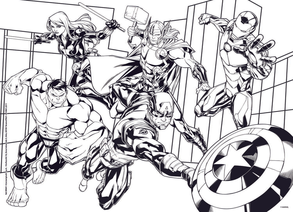 PUZZLE DE COLORAT - AVENGERS (48 DE PIESE) - LISCIANI (L99641) - Libelula Vesela - Jucarii