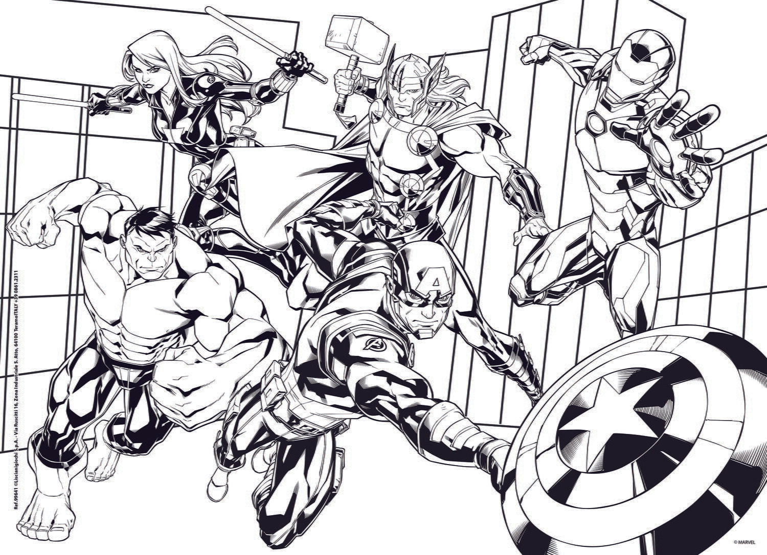 PUZZLE DE COLORAT - AVENGERS (48 DE PIESE) - LISCIANI (L99641) - Libelula Vesela - Jucarii