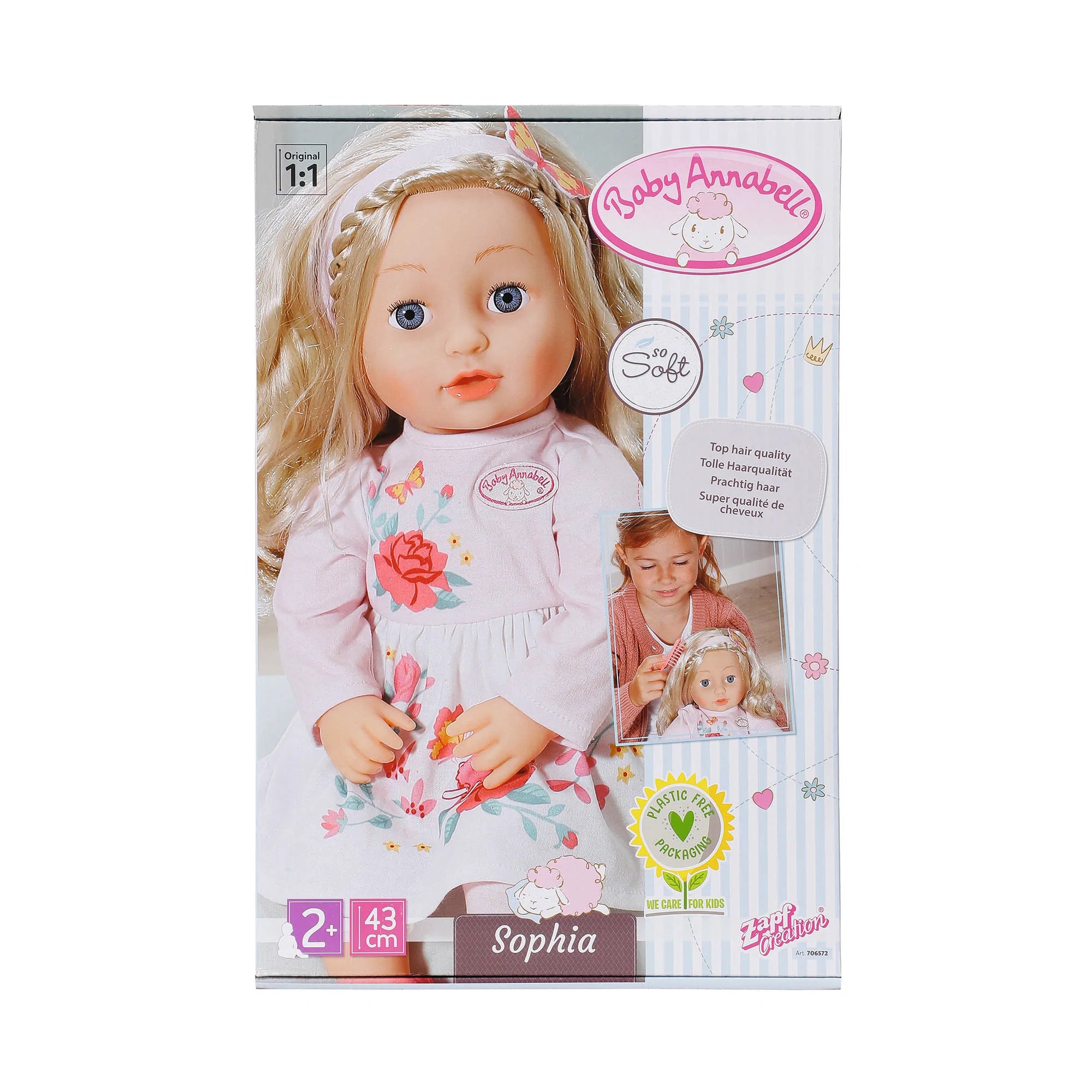 BABY ANNABELL - PAPUSA BLONDA SOPHIA 43 CM - ZAPF CREATION (ZF706572) - Libelula Vesela - Jucarii