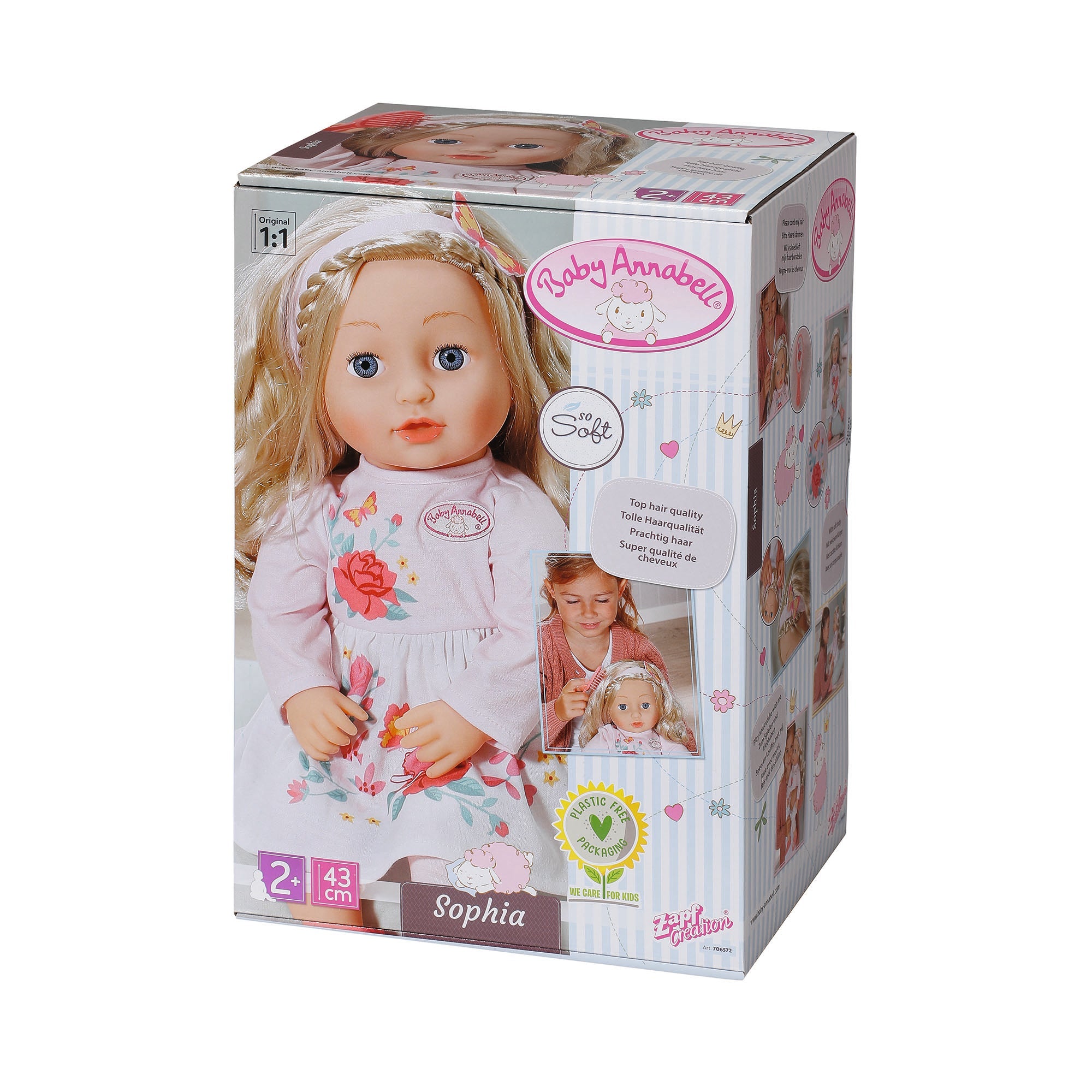 BABY ANNABELL - PAPUSA BLONDA SOPHIA 43 CM - ZAPF CREATION (ZF706572) - Libelula Vesela - Jucarii
