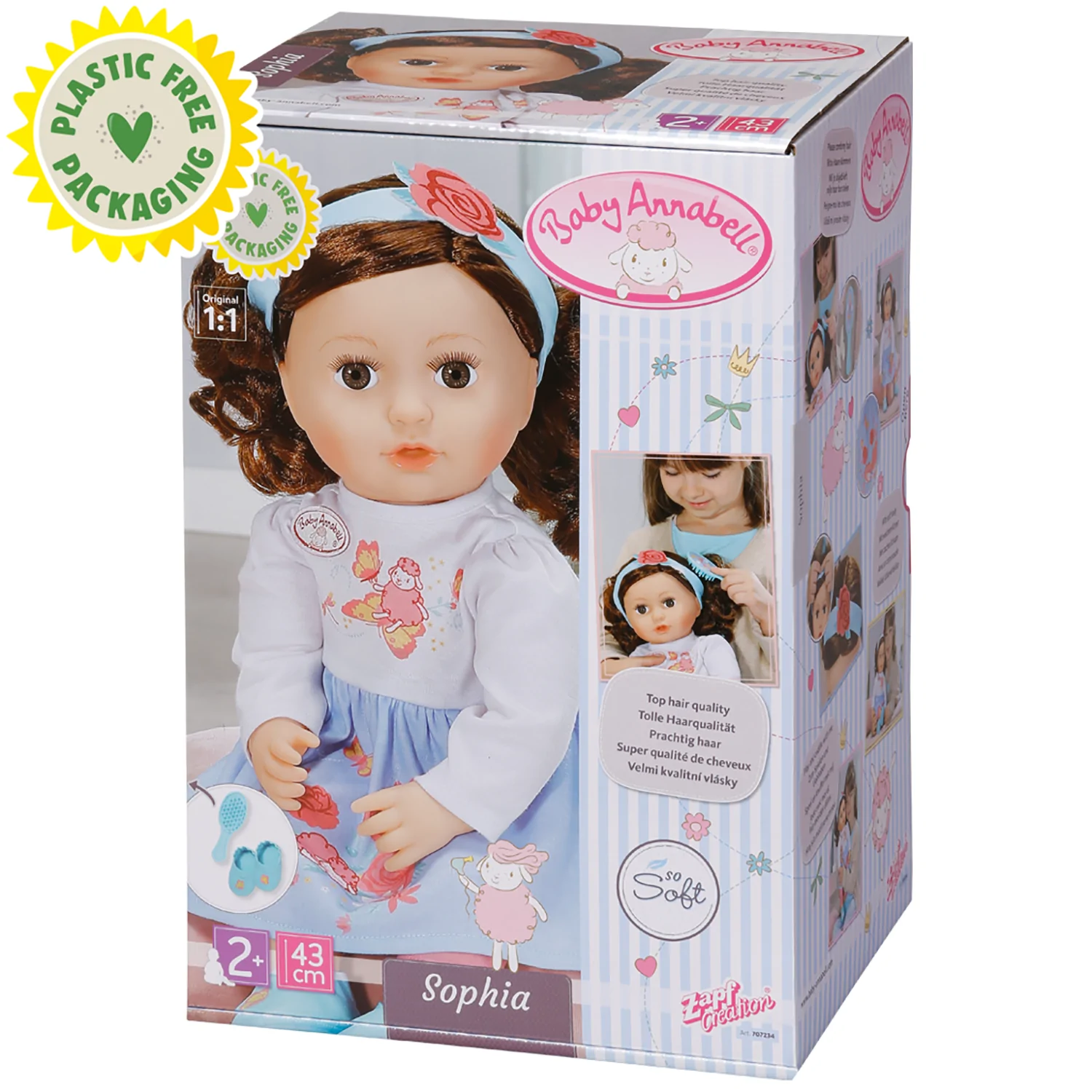 BABY ANNABELL - PAPUSA BRUNETA SOPHIA 43 CM - ZAPF CREATION (ZF707234) - Libelula Vesela - Jucarii