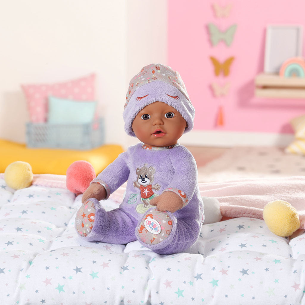 BABY BORN - BEBELUS NEGRU CU HAINUTE VIOLET 30 CM - ZAPF CREATION (ZF833438) - Libelula Vesela - Jucarii