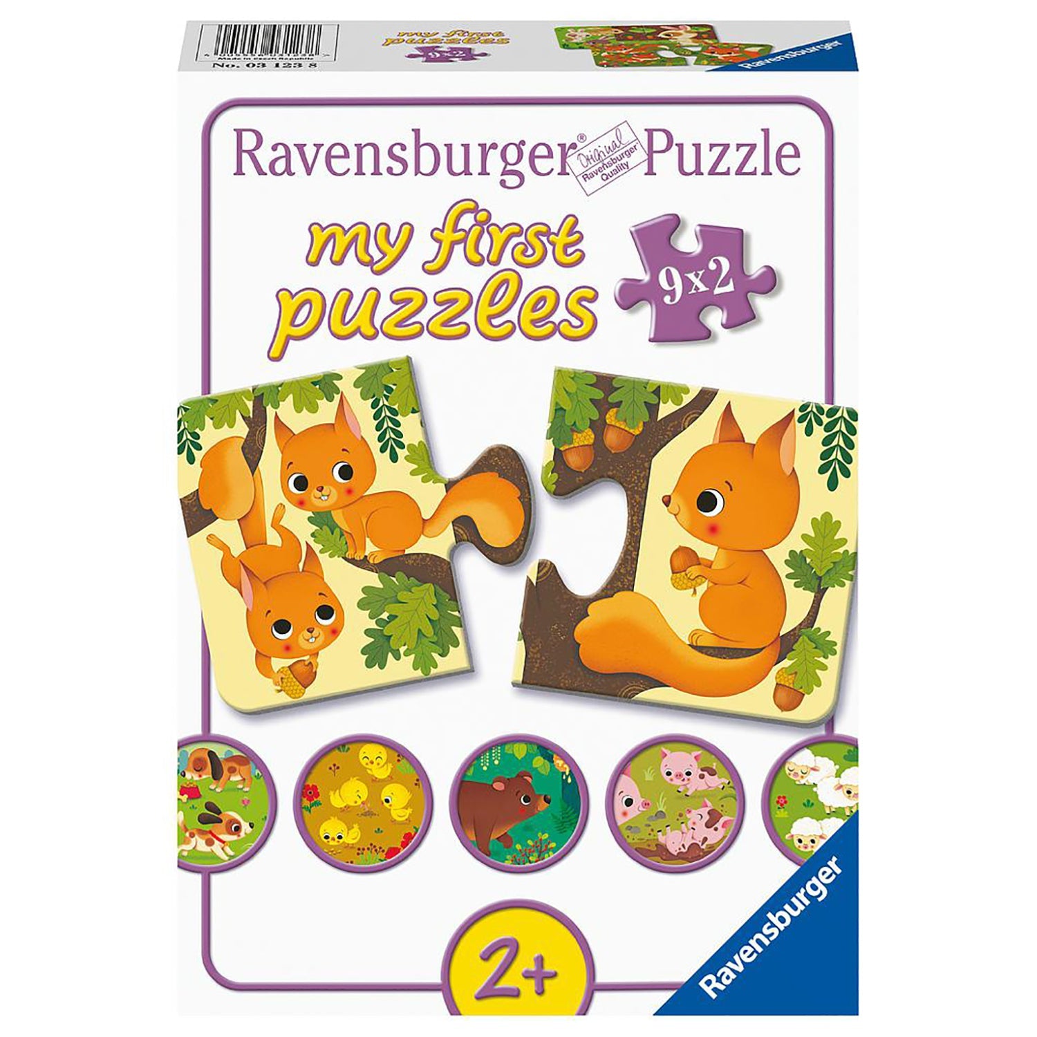 PUZZLE ANIMALE SI PUIUTII LOR, 9X2 PIESE - RAVENSBURGER (RVSPC03123) - Libelula Vesela - Jucarii