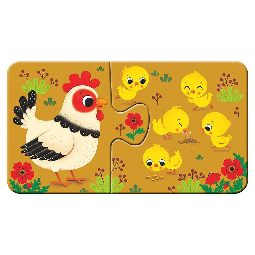 PUZZLE ANIMALE SI PUIUTII LOR, 9X2 PIESE - RAVENSBURGER (RVSPC03123) - Libelula Vesela - Jucarii