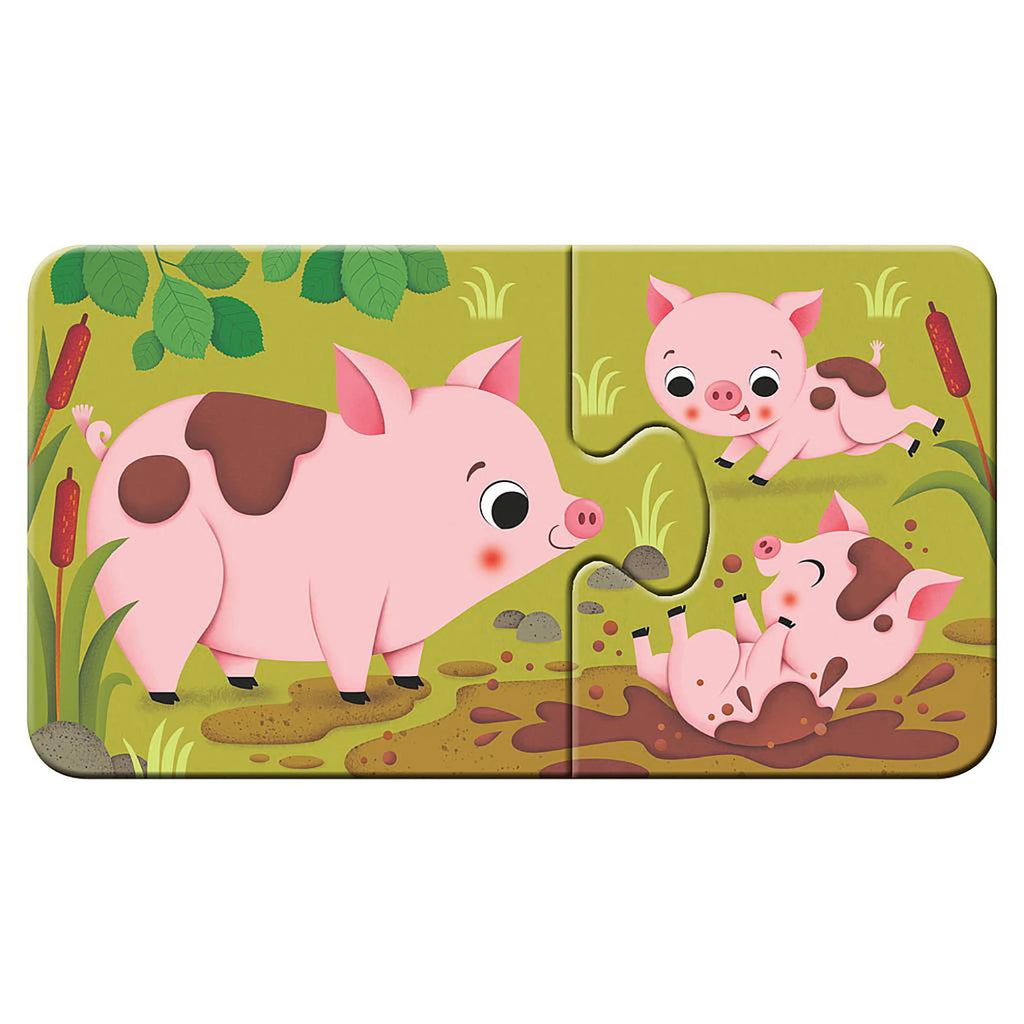 PUZZLE ANIMALE SI PUIUTII LOR, 9X2 PIESE - RAVENSBURGER (RVSPC03123) - Libelula Vesela - Jucarii