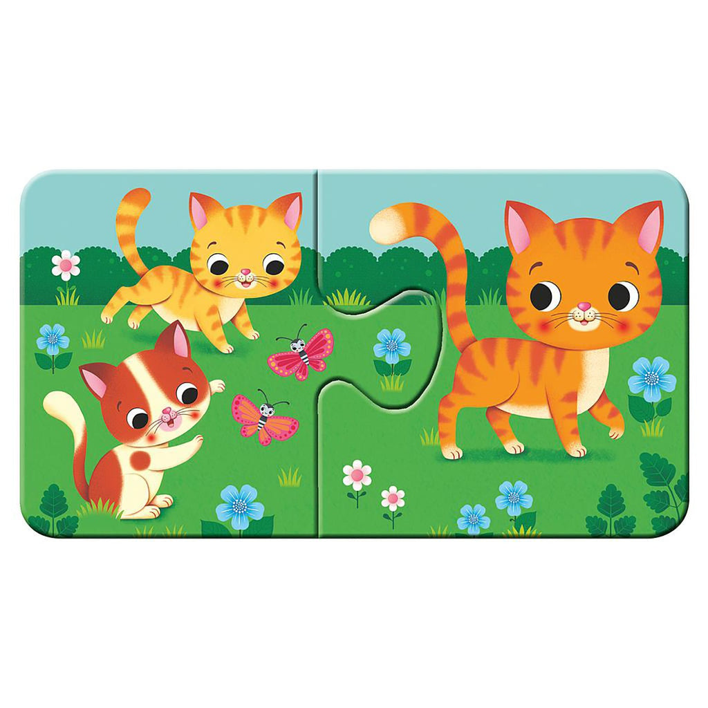 PUZZLE ANIMALE SI PUIUTII LOR, 9X2 PIESE - RAVENSBURGER (RVSPC03123) - Libelula Vesela - Jucarii