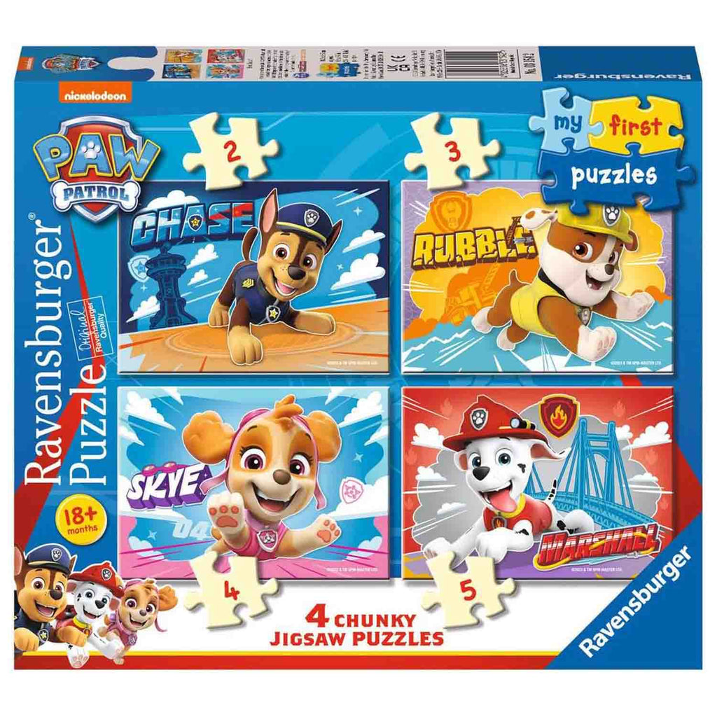 PUZZLE SET 4 BUC PATRULA CATELUSILOR, 2/3/4/5 PIESE - RAVENSBURGER (RVSPC03154) - Libelula Vesela - Jucarii