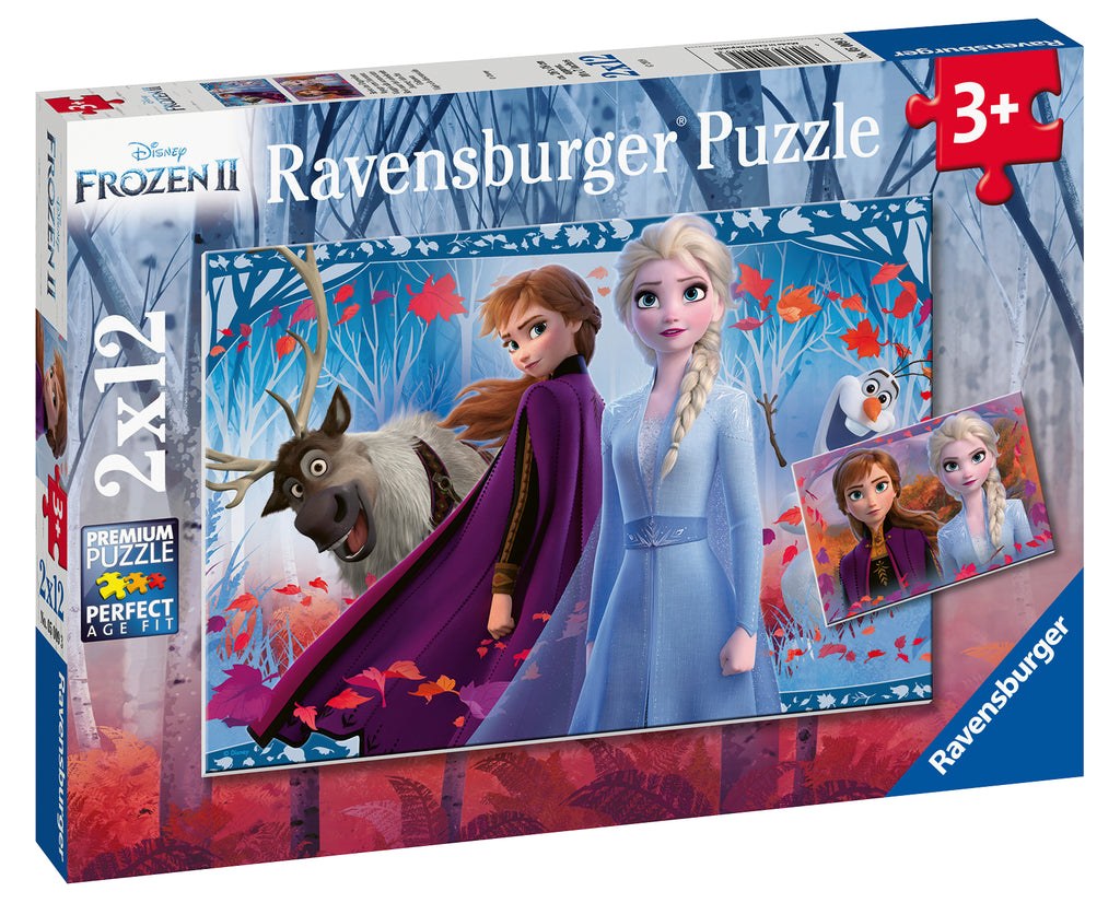 PUZZLE FROZEN 2, 2X12 PIESE - RAVENSBURGER (RVSPC05009) - Libelula Vesela - Jucarii