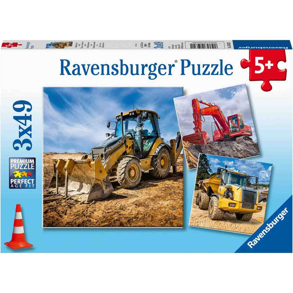 PUZZLE UTILAJE CONSTRUCTII, 3X49 PIESE - RAVENSBURGER (RVSPC05032) - Libelula Vesela - Jucarii