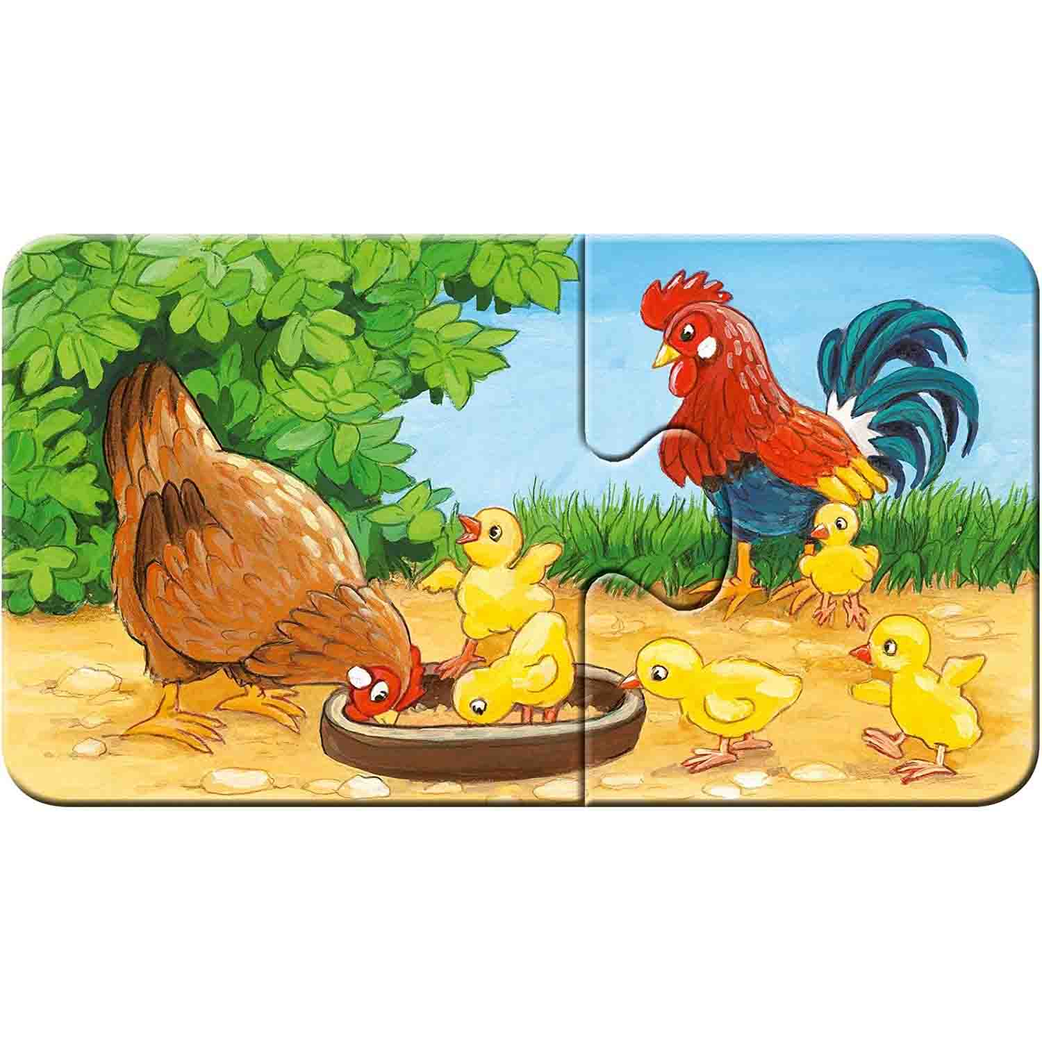 PUZZLE FAMILII DE ANIMALE, 9X2 PIESE - RAVENSBURGER (RVSPC05072) - Libelula Vesela - Jucarii