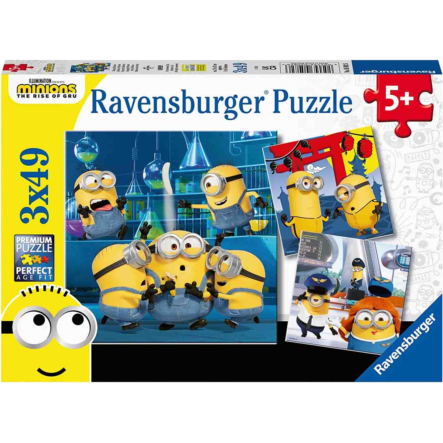 PUZZLE MINIONS, 3X49 PIESE - RAVENSBURGER (RVSPC05082) - Libelula Vesela - Jucarii