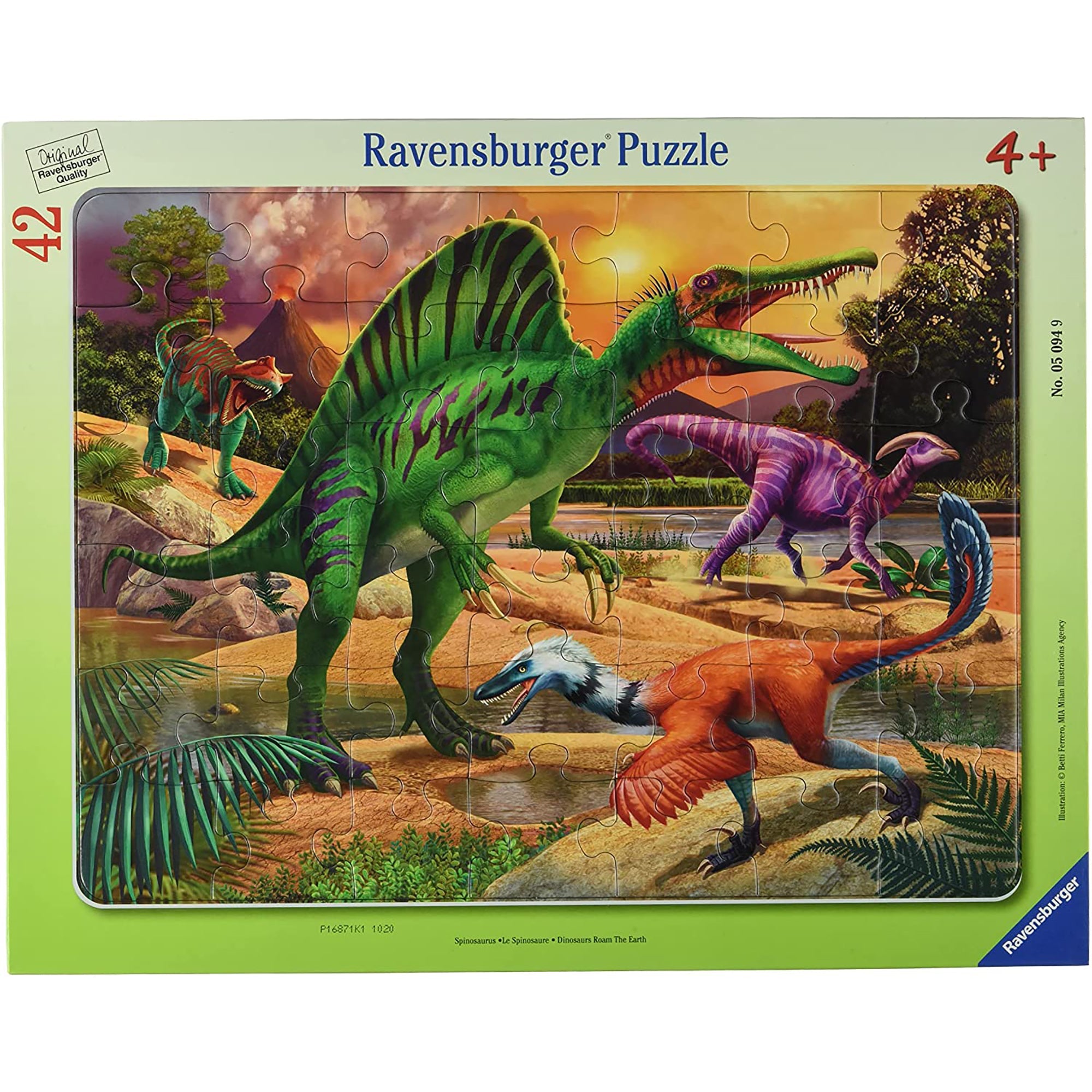 PUZZLE TIP RAMA DINOZAURI, 42 PIESE - RAVENSBURGER (RVSPC05094) - Libelula Vesela - Jucarii