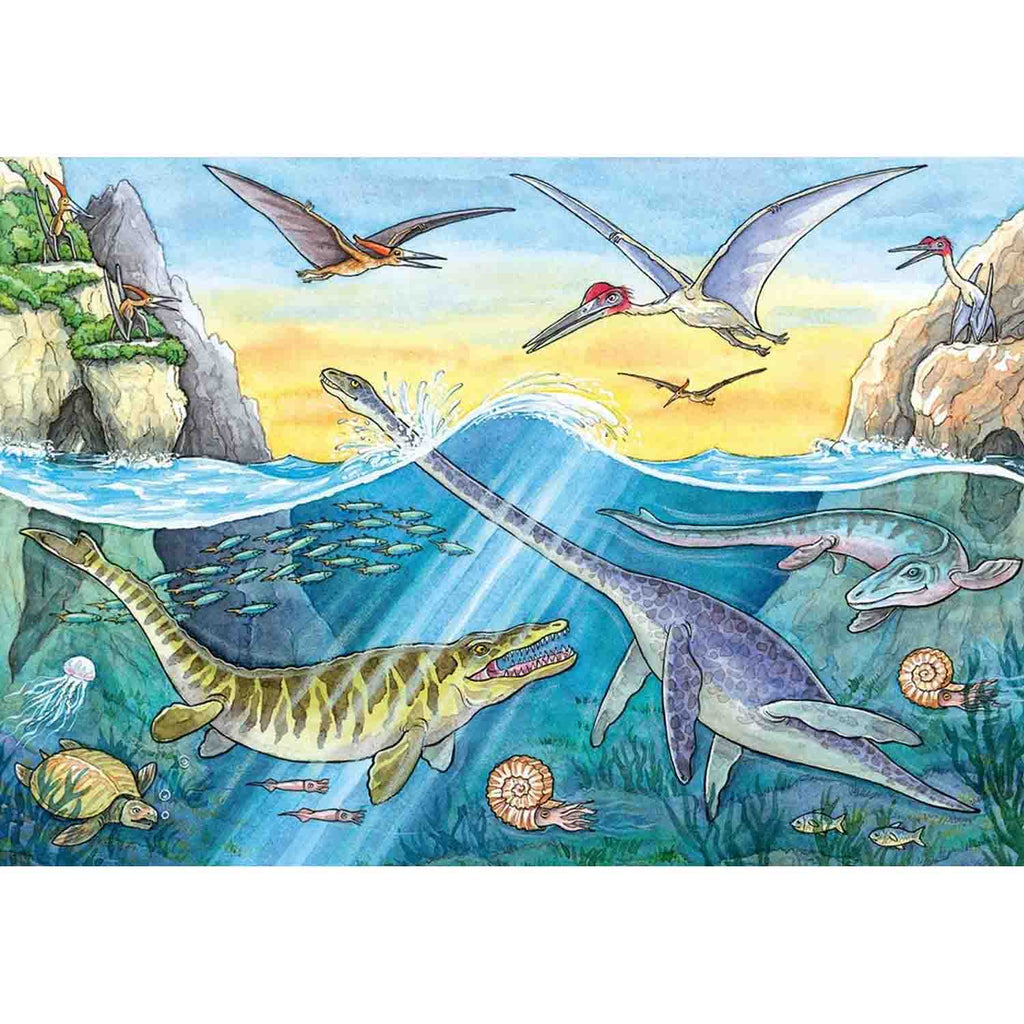 PUZZLE DINOZAURI, 2X24 PIESE - RAVENSBURGER (RVSPC05128) - Libelula Vesela - Jucarii