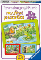 PUZZLE ANIMALE IN GRADINA, 3X6 PIESE - RAVENSBURGER (RVSPC05138) - Libelula Vesela - Jucarii