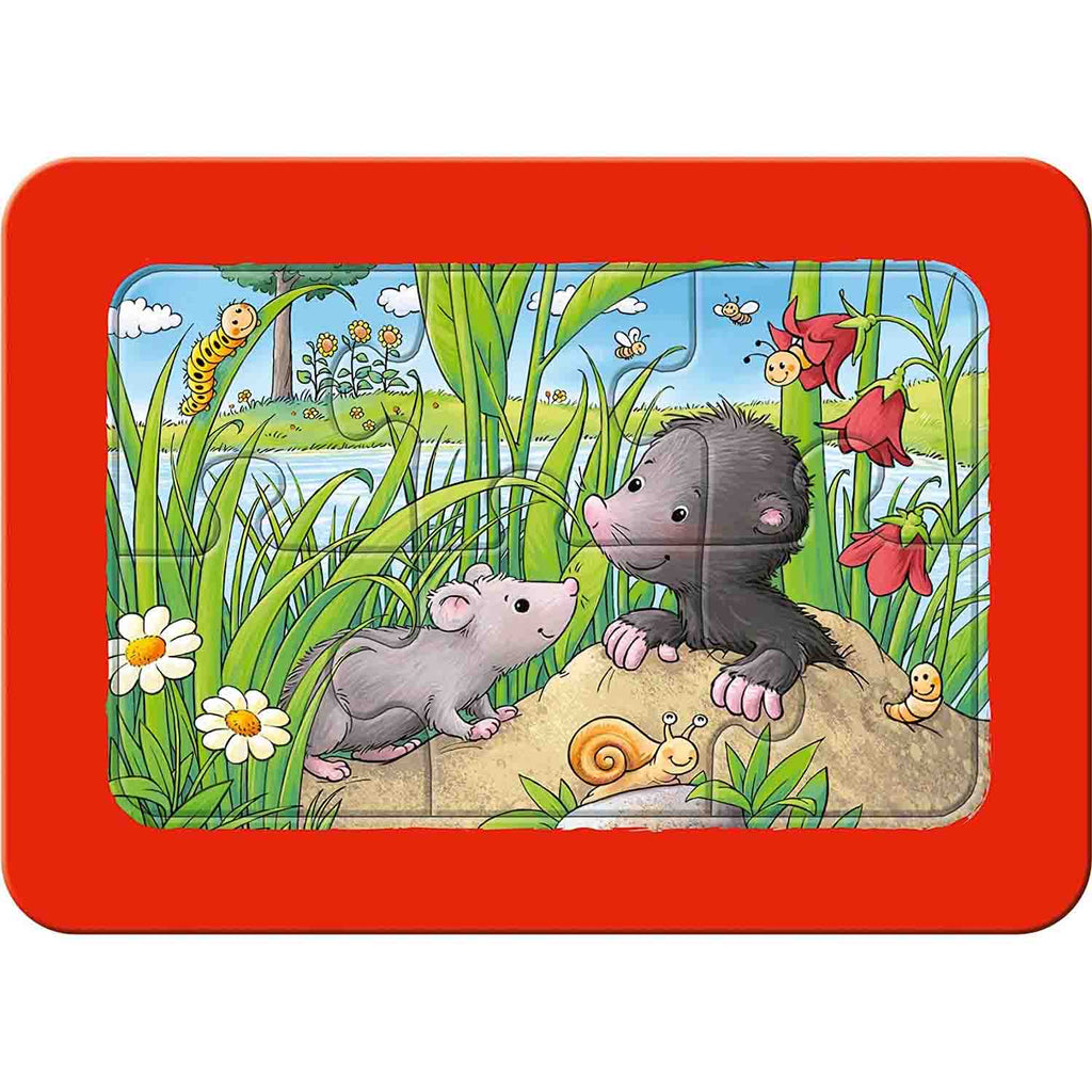 PUZZLE ANIMALE IN GRADINA, 3X6 PIESE - RAVENSBURGER (RVSPC05138) - Libelula Vesela - Jucarii
