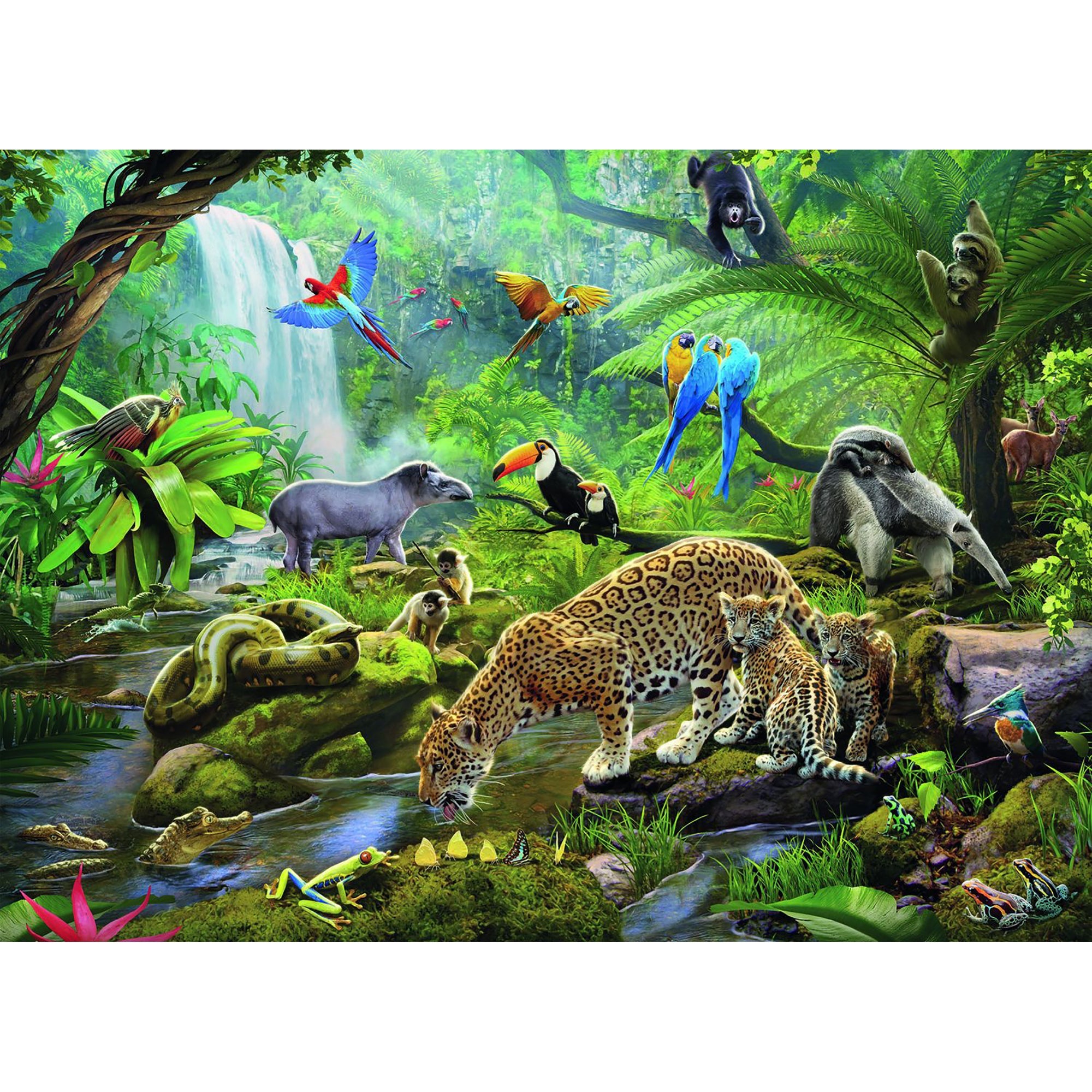 PUZZLE ANIMALE IN PADUREA TROPICALA, 60 PIESE - RAVENSBURGER (RVSPC05166) - Libelula Vesela - Jucarii