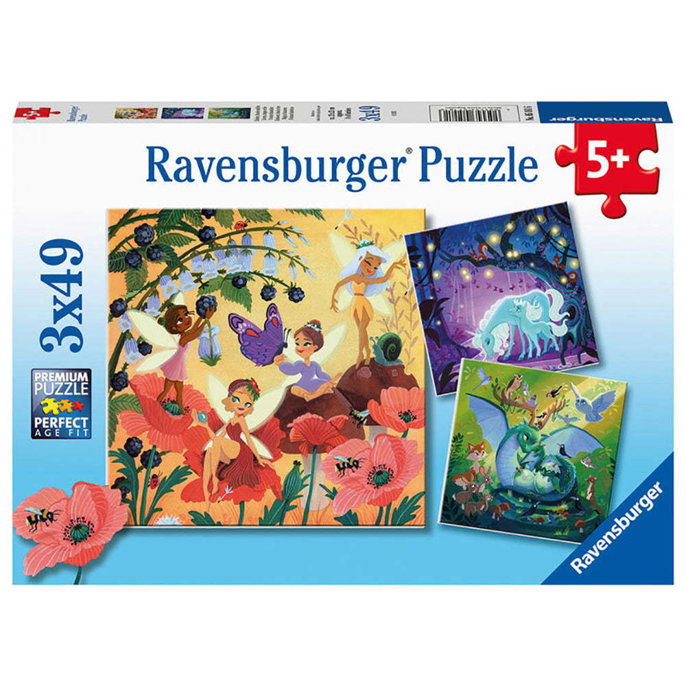 PUZZLE PERSONAJE MAGICE, 3X49 PIESE - RAVENSBURGER (RVSPC05181) - Libelula Vesela - Jucarii
