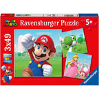 PUZZLE SUPER MARIO, 3X49 PIESE - RAVENSBURGER (RVSPC05186) - Libelula Vesela - Jucarii