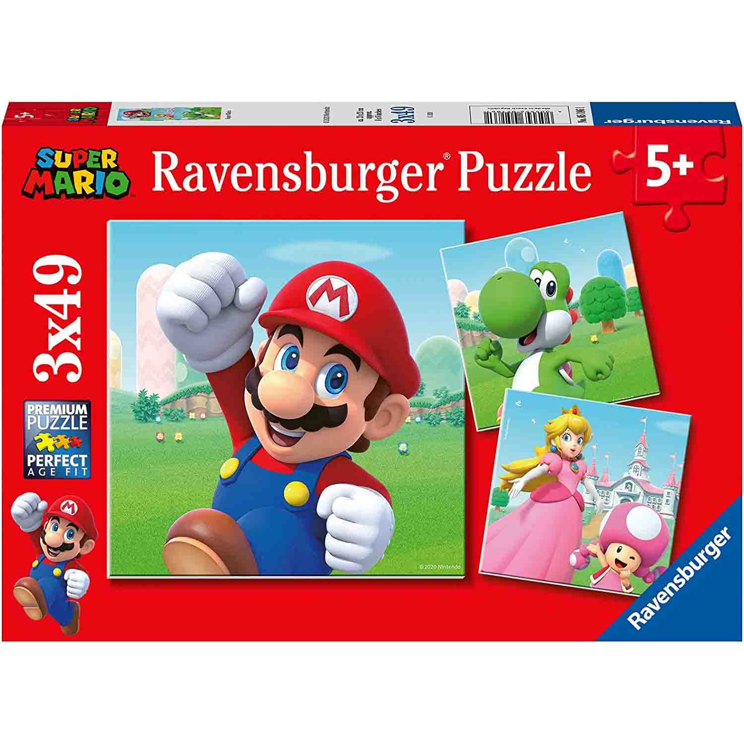 PUZZLE SUPER MARIO, 3X49 PIESE - RAVENSBURGER (RVSPC05186) - Libelula Vesela - Jucarii