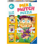 PUZZLE MIX&MATCH HAINE COLORATE, 3X24 PIESE - RAVENSBURGER (RVSPC05196) - Libelula Vesela - Jucarii
