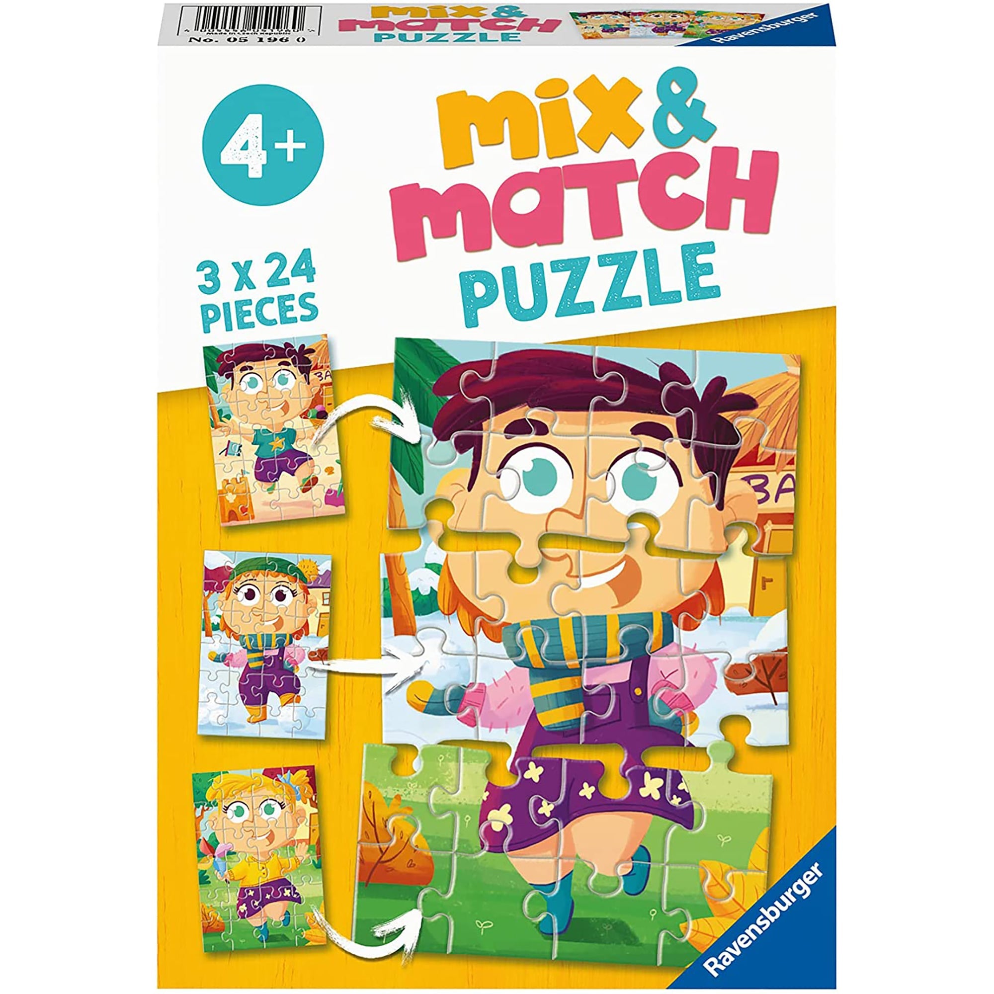 PUZZLE MIX&MATCH HAINE COLORATE, 3X24 PIESE - RAVENSBURGER (RVSPC05196) - Libelula Vesela - Jucarii
